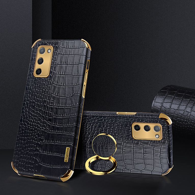 Case for OPPO A55 5G Crocodile Pattern 360 Degree Rotating Ring Protective Cover Compatible with Magnetic Car