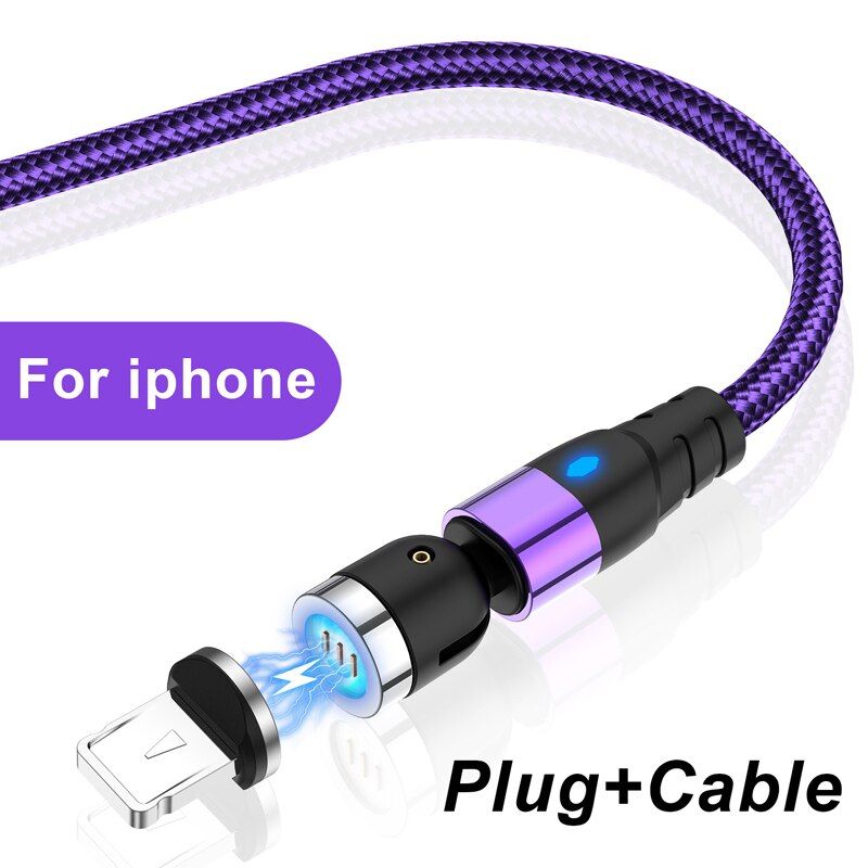 Lovebay 540 Rotate Magnetic Cable 3A Fast Charging Micro USB Type C Cable Magnetic Charger Cable For iPhone 11 Huawei Samsung