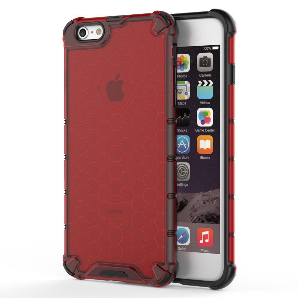 For Apple iPhone 6s Plus Honey Comb Series Hybrid Translucent PC Slip-Resistant Shockproof TPU Bumper Case Cover