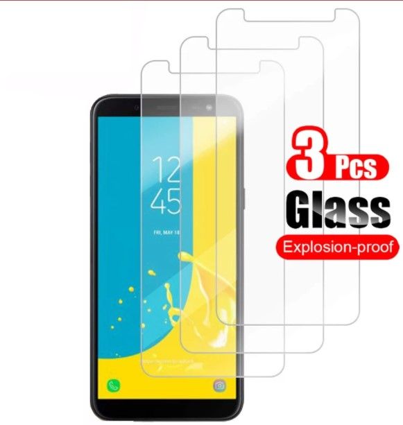 3Pcs Glass For Samsung Galaxy J4 Screen Protector Full Water Color Transparent Tempered Glass