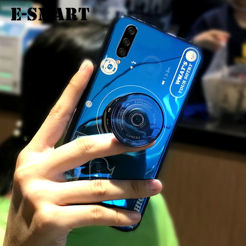 Phone Case Samsung Galaxy A70 Back Cover Cute 3D Design Camera Phone Cases with Stand Holder Lanyard Soft Silicone Shockproof Samsung A70 Case