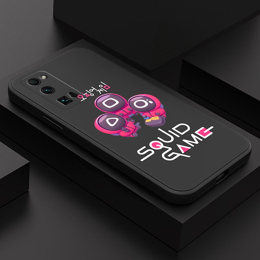ZeroQiQi for Honor 30 Pro Case Cute Cartoon Cute Squid Character Phone Cover Square Liquid Silicone Shockproof Phone Protective Case