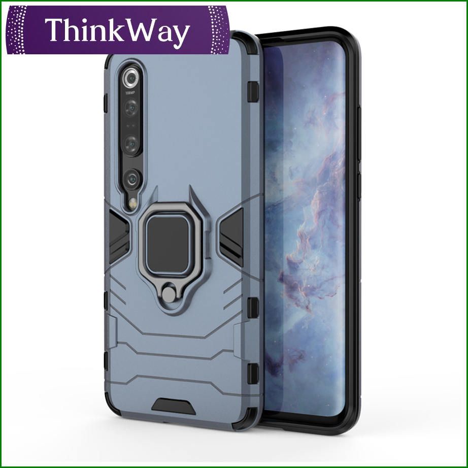 Grade Armor Phone Case with Magnetic Ring and Metal Car Mount Kickstand, Hard PC and Soft TPU Dual-Layer Shockproof Full Body Protective Case For Xiaomi Pocophone F1 & Redmi Note6/Redmi Note6 pro