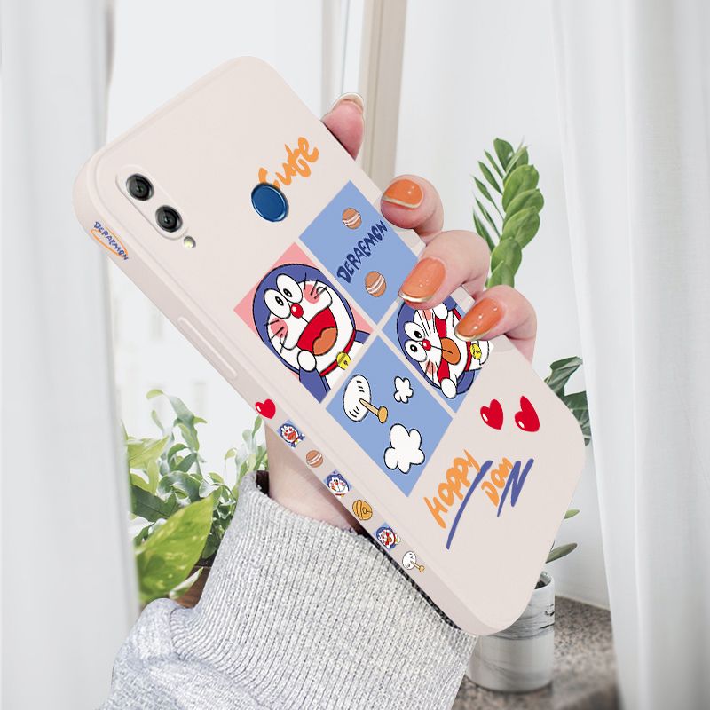 AMORVOR for Honor 8X MAX Back Cover Cute Happy Cartoon Side design Soft Case Multicolor Liquid Silicone Phone Cases