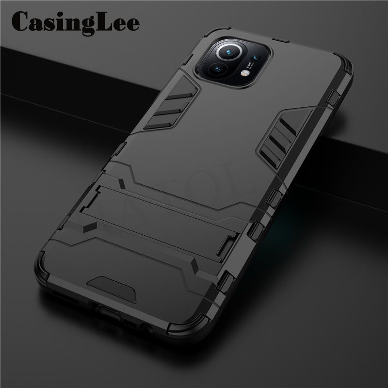 Protect Cover for Xiaomi 11 Lite Case Silicone Iron Man Armor Hard Phone Cases for Xiaomi Mi 11 Lite Full Protection Back Cover
