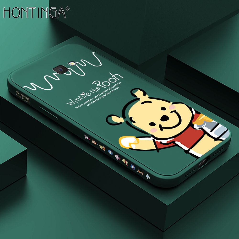 Hontinga for Samsung J7 Prime Case Side Design Hello Little Bear Back Cover Soft Square Edge Pattern Liquid Silicone Trend Phone Cases