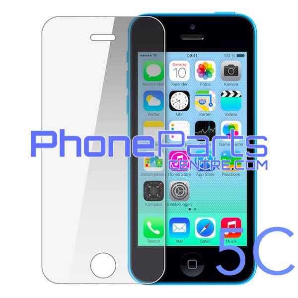 iPhone 5c Tempered Glass Screen Protector Slim 9H Hard 2.5D-Transparent