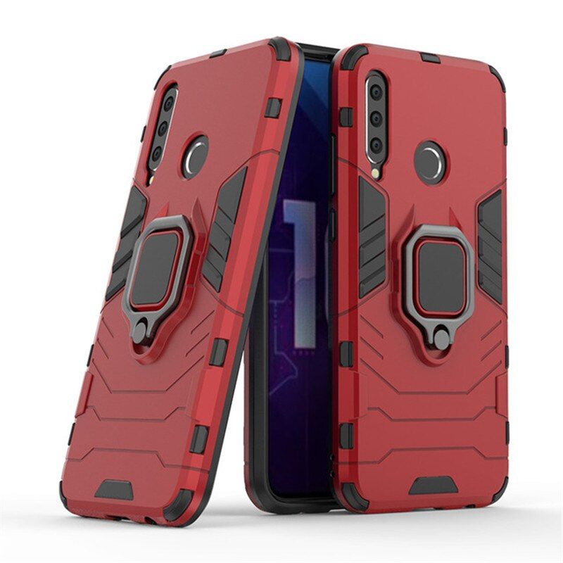 honor 10i Case on For Huawei honor 10i 10 i case Shockproof Armor Ring Magnetic Car Hold Soft Bumper Cover For Huawei honor 10i