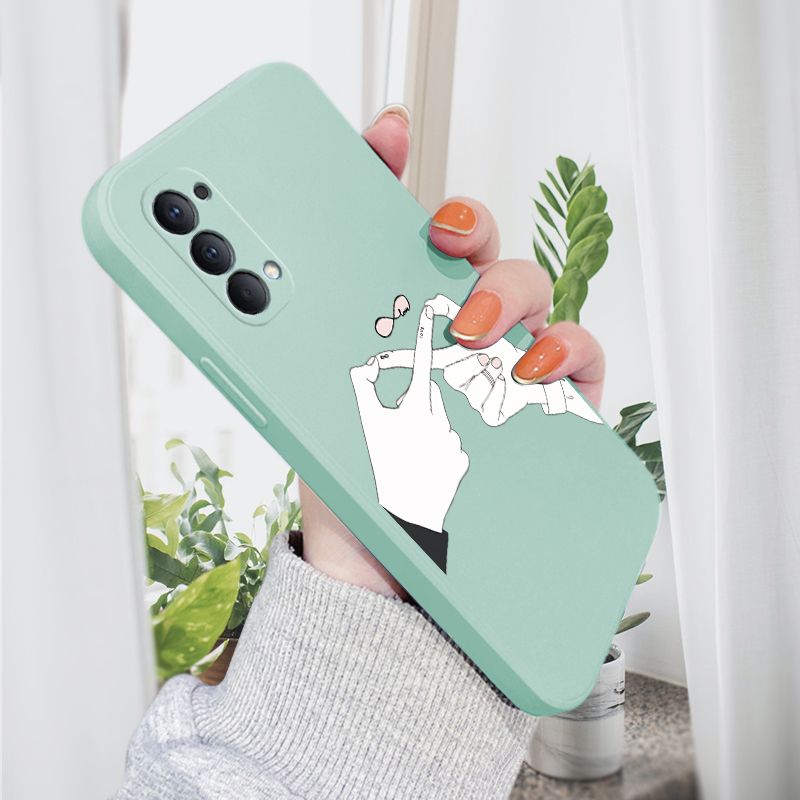 AMORVOR for OPPO Reno4 Back Cover Love Infinity Side design Soft Case Liquid Silicone Phone Cases