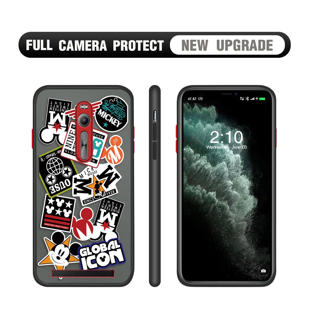 Hontinga for ASUS 2 Case Travel Poster Camera Shockproof Protection Cases Edge Frosted Transparent Phone Cover