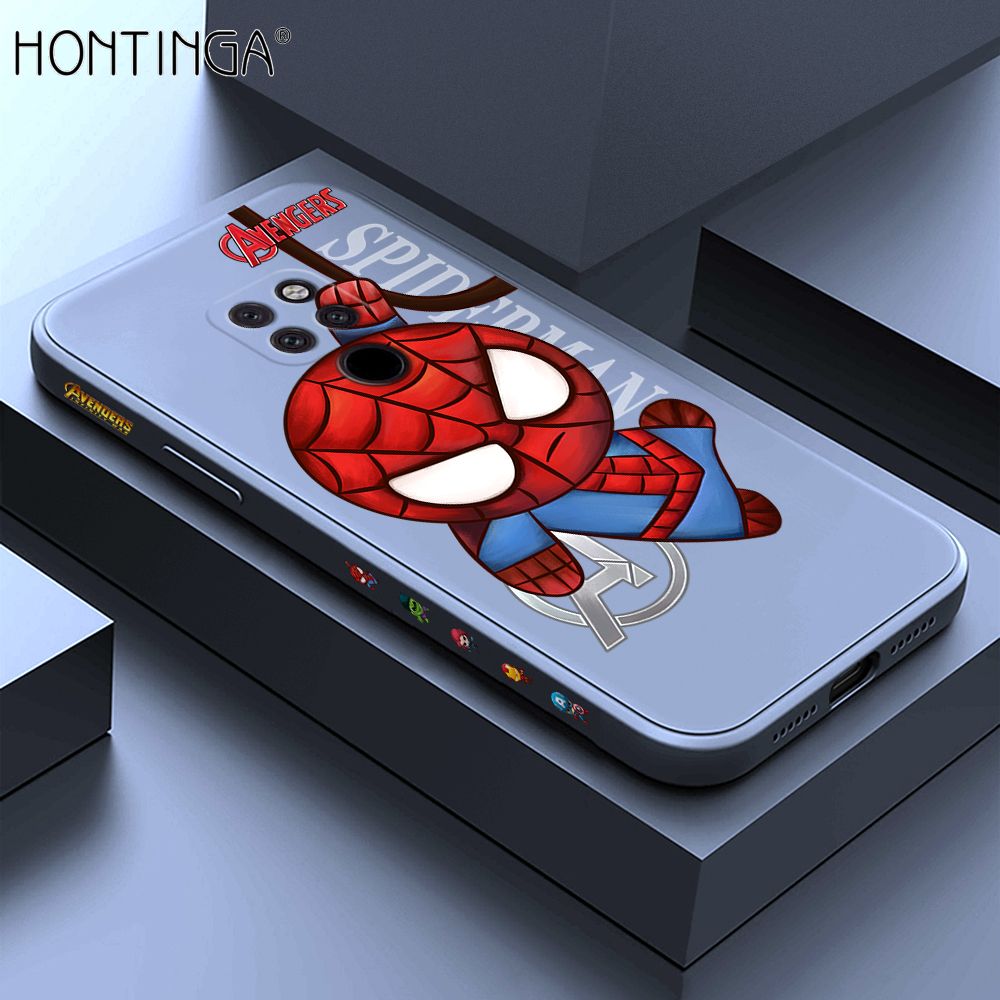 Hontinga for Huawei Mate20 Case Side Design Cartoon Little Spider Back Cover Soft Square Edge Pattern Liquid Silicone Trend Phone Cases