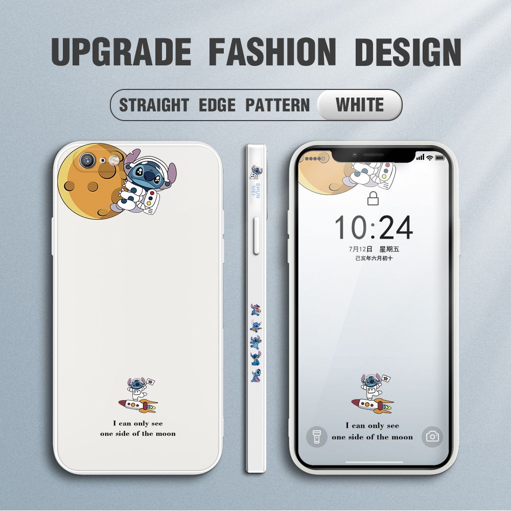 Jizetin for iPhone 6s Plus / iPhone 6 Plus Case Side Design Phone Cover  Astronaut Stitch Cover Square Edge Pattern Liquid Silicone Trend Case