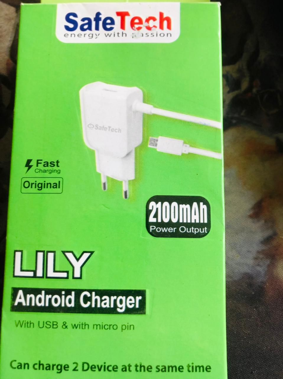Safe Tech Lily Wall Charger 2100mah duel charger