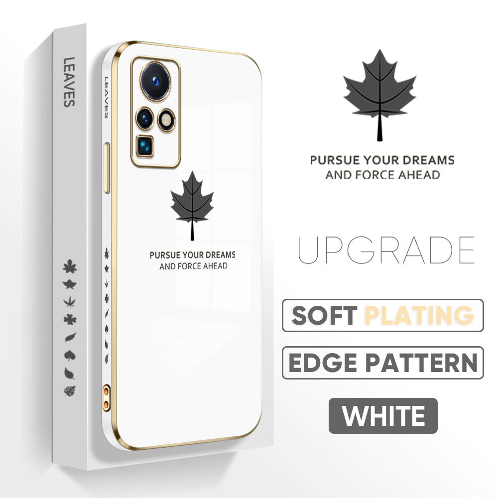 Jizetin (Free Lanyard) Infinix Zero X Neo Back Cover Maple Leaf Luxury 6D Plating Case Side Pattern Soft Silicone Square Phone Cases