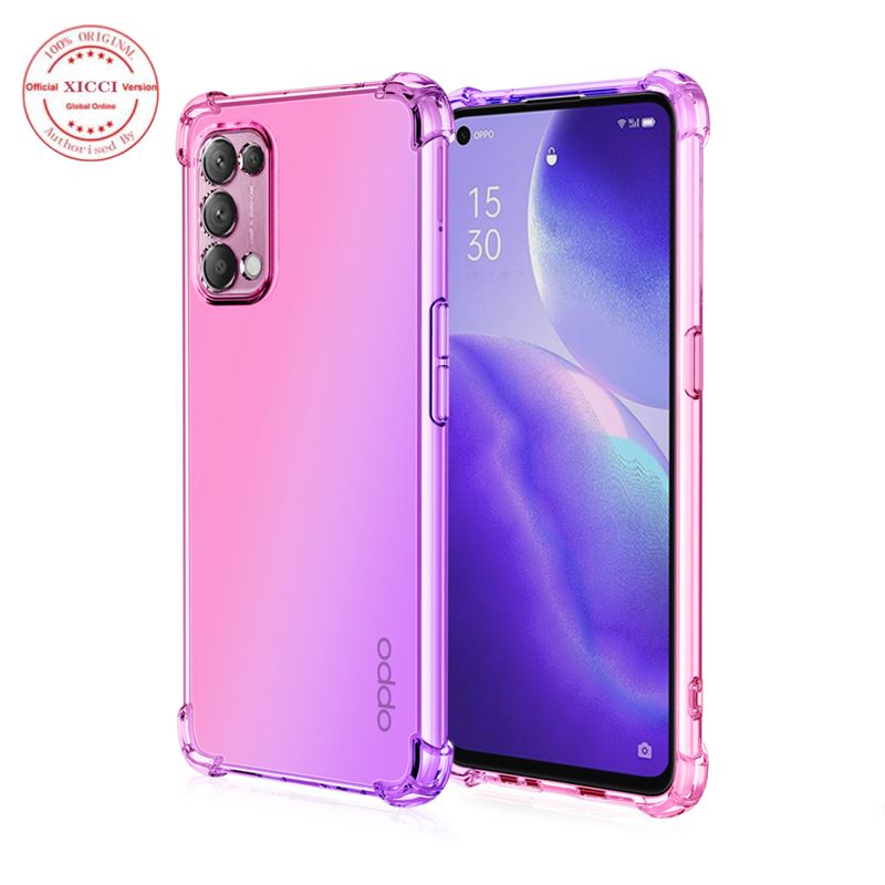 for OPPO Reno 5 4G Gradient Color Case Cover Soft TPU Silicone Phone Cases Back Cover Shockproof Casing