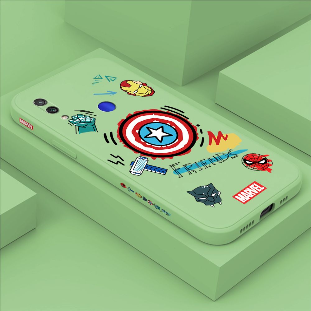 ZeroQiQi for Redmi Note7 Case Cartoon Anime Icon Phone Cover Soft Full Lens Protection Casing Ultra Thin Soft Liquid Silicone Phone Cases
