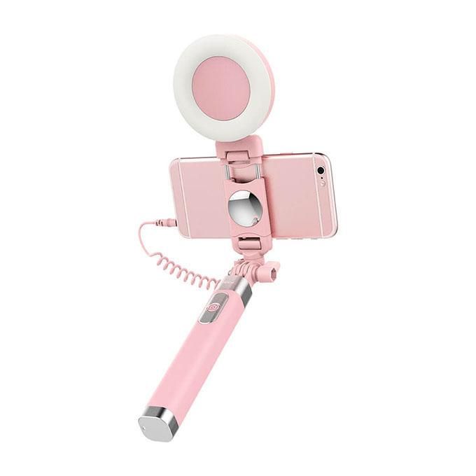 ROT0770 3.5mm Extendable Monopod Selfie Stick with LED Light