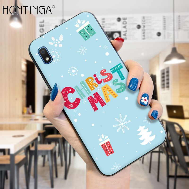 Hontinga for Samsung A10 Case Merry Christmas Gifts for Girls Boys Phone Cover Shockproof Soft Silicone TPU Cases