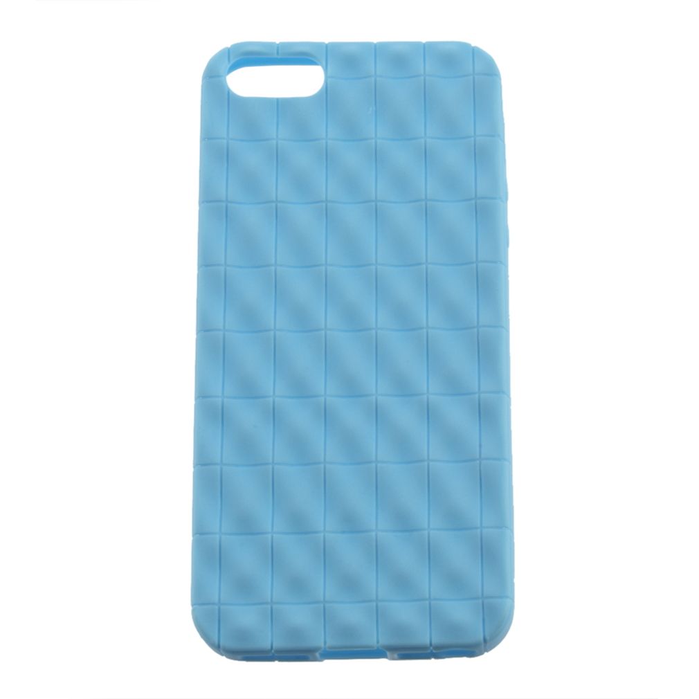 Wave Back Soft Silicon Case Cover For Apple Iphone 5 Light Blue