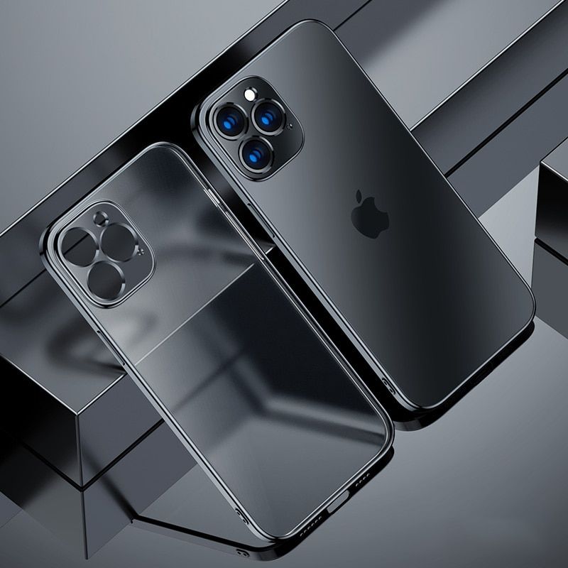 Luxury Square Frame Plating Clear Phone Case For iPhone 12 11 13 Pro Max Mini X XR XS 7 8 Plus SE2020 Transparent Silicone Cover