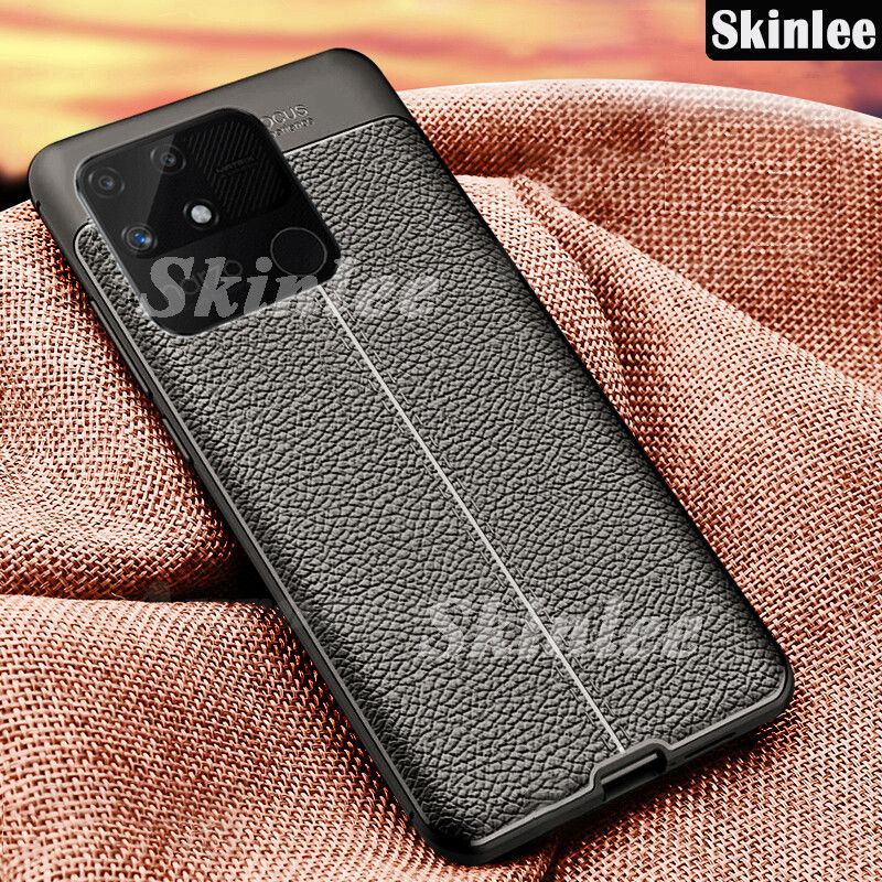 Phone Case for Realme Narzo 50A Cover Silicone Litchi Pattern PU Leather Shockproof Cases for Realme Narzo 50A Back Cover