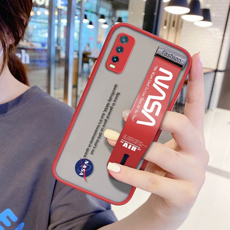 UCUC for VIVO Y12A Wrist Strap Case Popular NASA Wristband Printing Cover Shockproof Frosted Phone Case