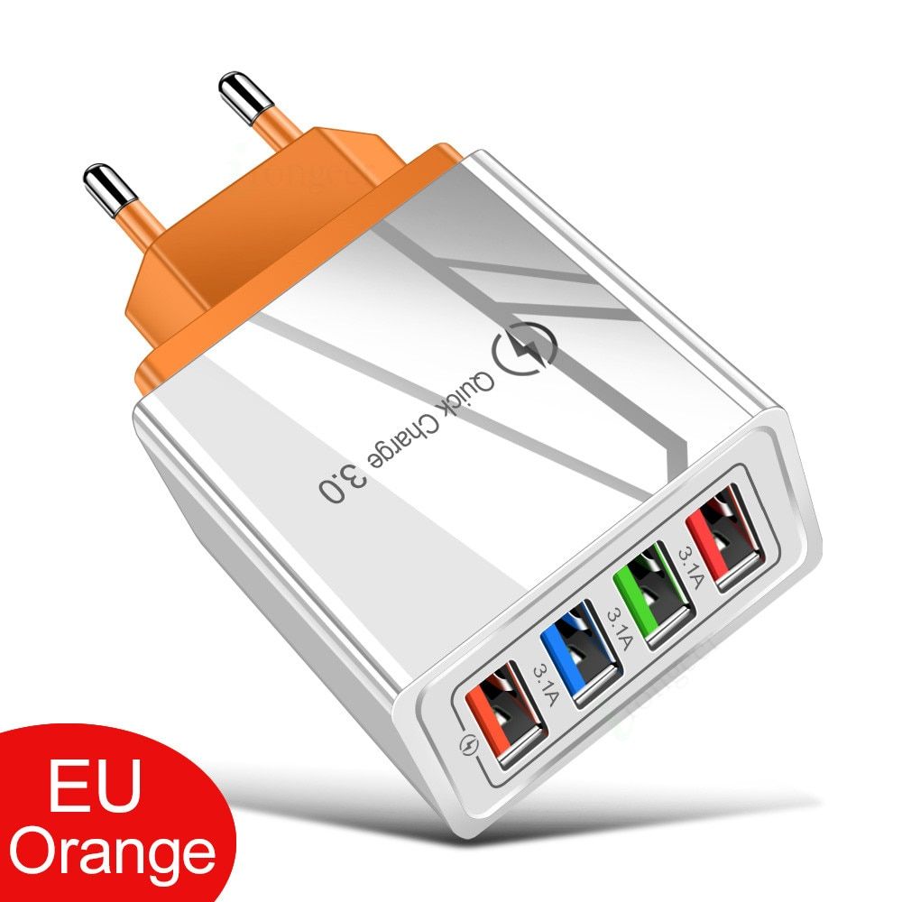 18W Quick Charging QC 3.0 Smart Fast 4 USB Wall Charger For Oukitel K12 K9 K13 K7 Pro Power K8 K10 K6 Quick Charge Phone Adapter