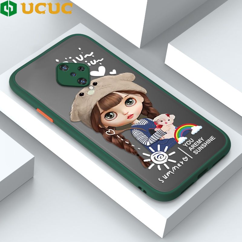 UCUC for Vivo S1 Pro Back Cover Rainbow Lovely Girls Frosted Transparent Hard Phone Case Thin Shockproof Full Cover Camera Protect Case
