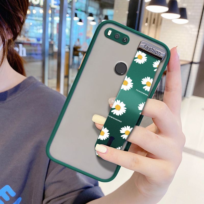 UCUC for Xiaomi Mi A1 Wrist Strap Case INS Style Small Fresh Daisies Wristband Printing Cover Shockproof Frosted Phone Case