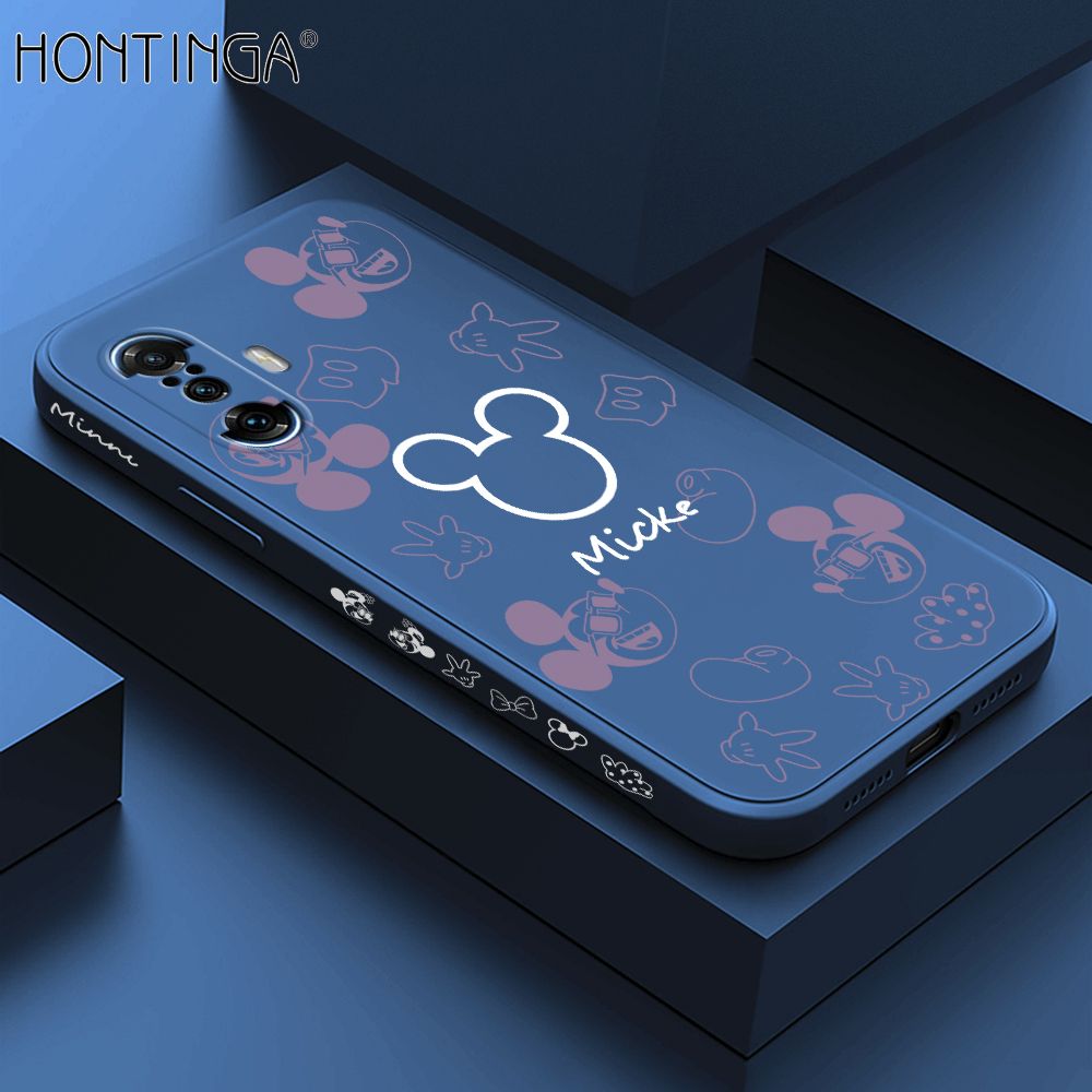 Hontinga for Xiaomi Poco F3 GT / Redmi K40 Gaming Case Side Design Cute Mouse Avatar Back Cover Soft Square Edge Pattern Liquid Silicone Trend Phone Cases