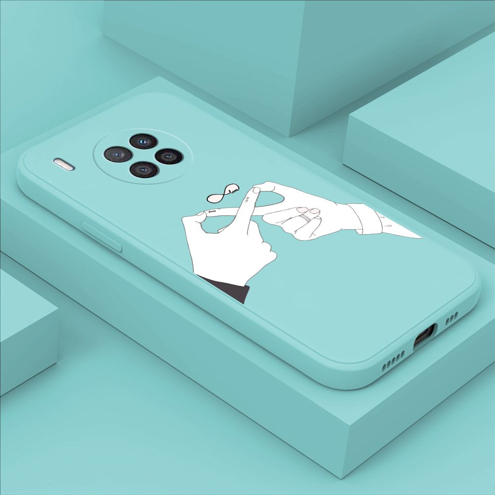 ZeroQiQi for Huawei Nova 8I Back Cover Mobius Ring Ultra Thin Soft Luxury Square Multicolor Liquid Silicone Phone Case