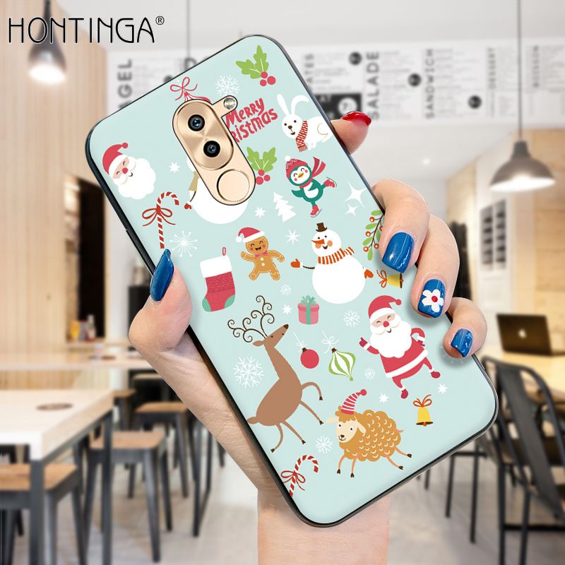 Hontinga for Huawei Mate9 Lite Case Merry Christmas Gifts for Girls Boys Phone Cover Shockproof Soft Silicone TPU Cases
