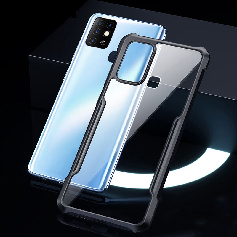 Case for Infinix Hot 10 case Transparent clear Airbag protector Soft Frame Hard Armor Cover Infinix Hot10 Phone case cover For girls and Boys