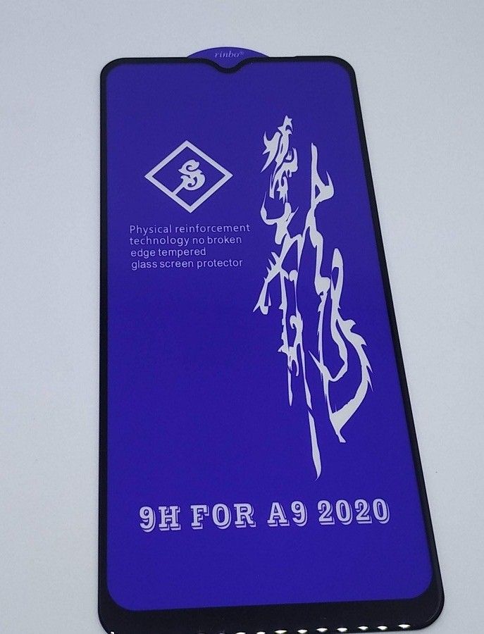 OPPO A9 2020 Rinbo Type Full Screen Full Glue Tempered Glass Screen Protector 9H Hardness -Black