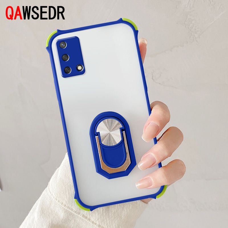 Shockproof Case For OPPO A74 4G 4-corners Bumper Precise Full Camera Protection Casing Hard Matte Back Phone Cases Cover with Ring Holder