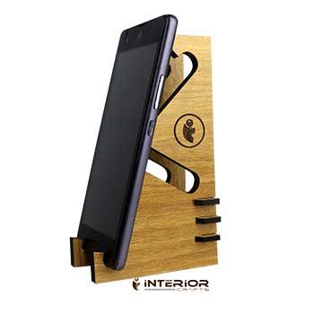 Phone Stand & Tablat Holder For Any Smartphone Fits iPhone and Galaxy Best (1 in 3 port) Wooden Board (Zenatic) INTE-9303