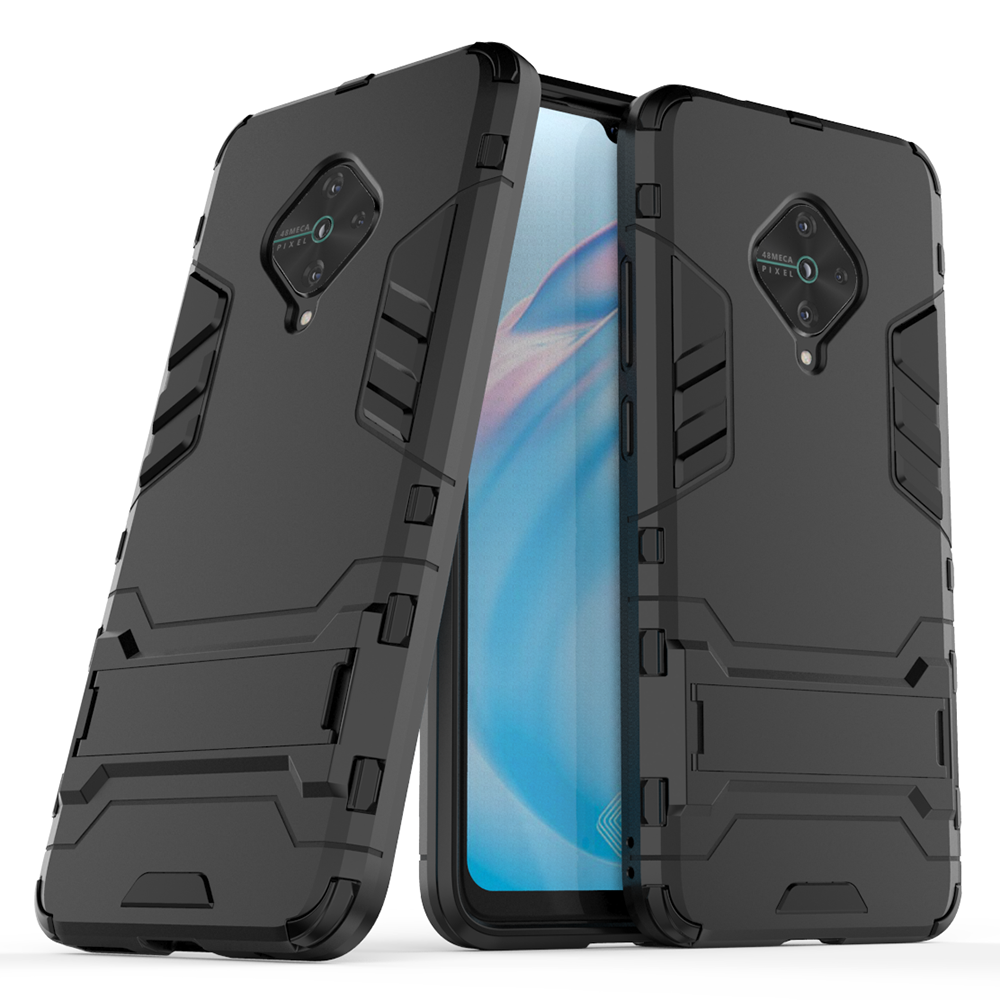 For VIVO V17 Dual Layer Shockproof Anti-scratch TPU -PC Hybrid Heavy Duty Armor Protective Stand Case Cover