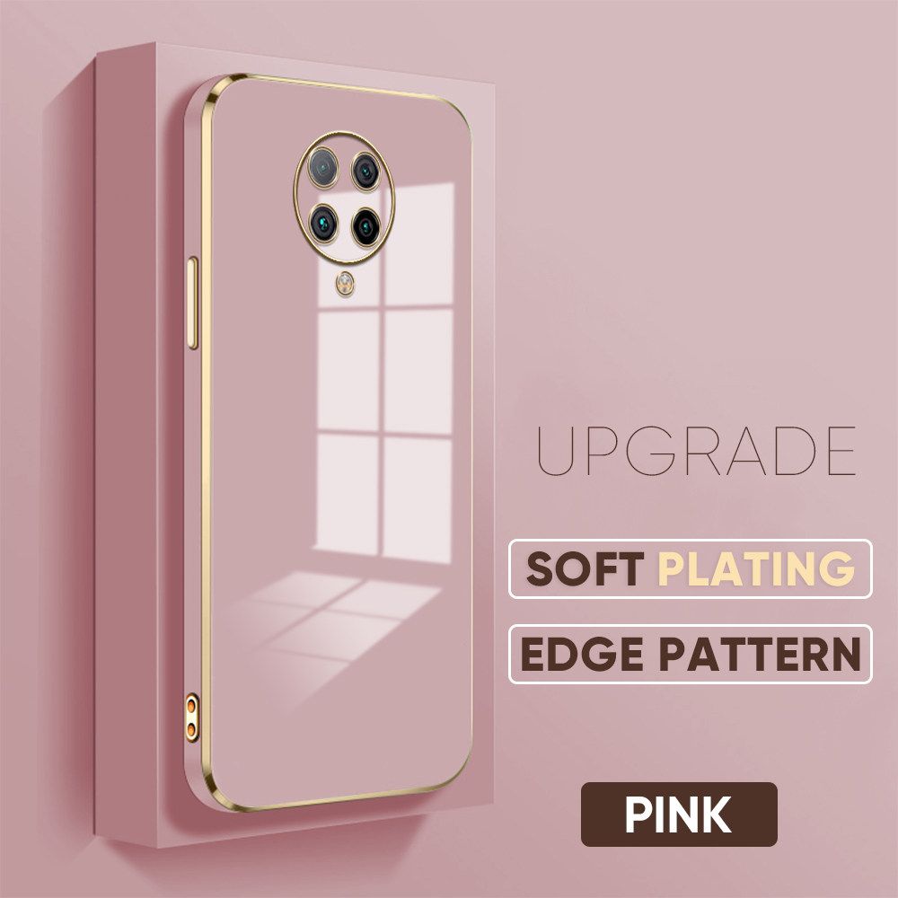 TA for Redmi K30 Pro ZooM Cover Luxury 6D Plating Soft Casing Silicone Square Frame Phone Case Shiny Bling Back Cover + Free Lanyard