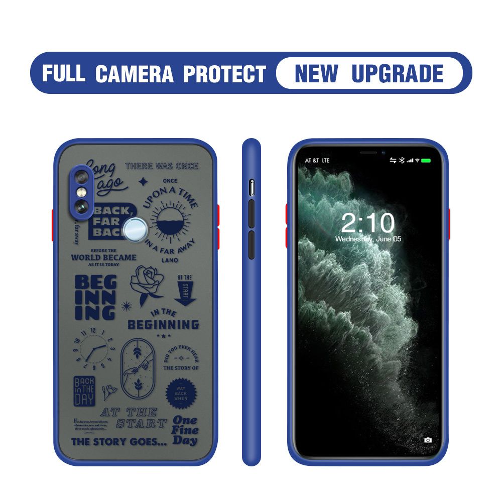 Hontinga for Redmi Note 5 Pro Case Popular Clock Poster Camera Shockproof Protection Cases Edge Frosted Transparent Phone Cover
