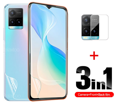 Vivo Y33s 3-in-1 Combo Pack (Full Screen Protector Ceramic Matte+Back Camera Lens+Back Poly)