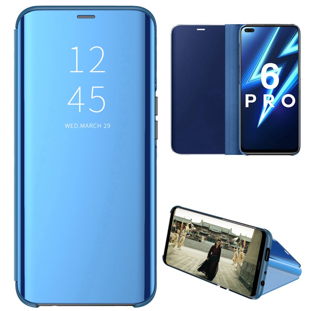 Smart Mirror Flip Phone Case For OPPO Realme 6 Pro View PU Leather Stand Protective Cover