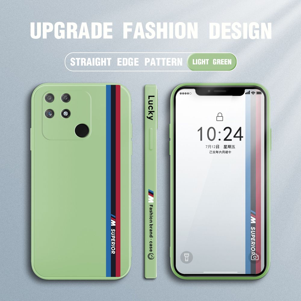 Jizetin for Realme Narzo 50A Back Cover Simple Graffiti Track Side Design Liquid Silicone Phone Case Soft Full Camera Protect Phone Cases