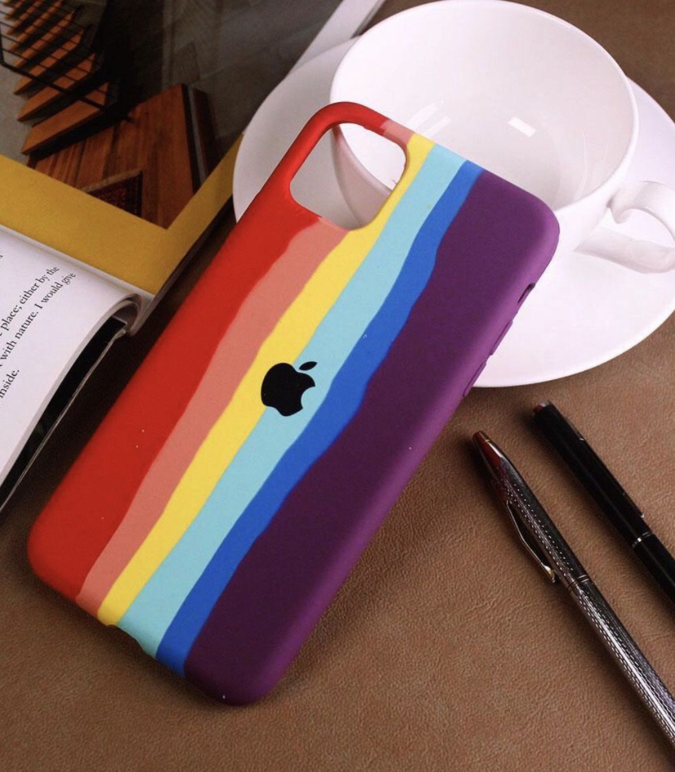 iPhone 11 Pro Max Rainbow Silicone Case For iPhone 11 Pro Max Rainbow Back Cover