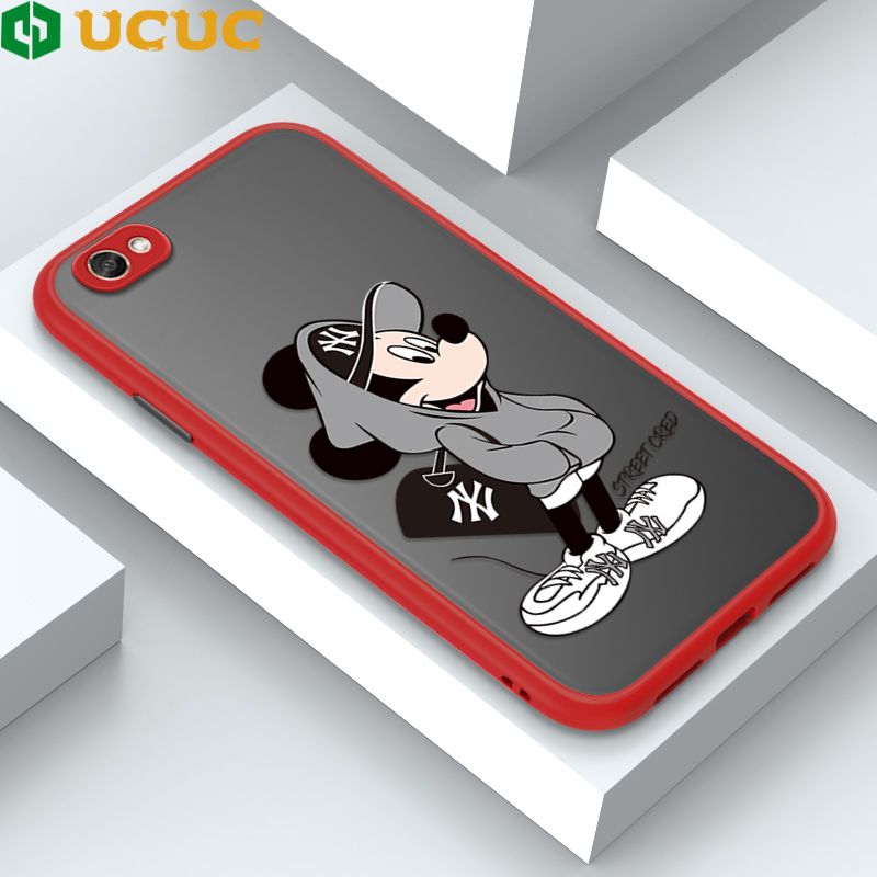 UCUC for Vivo Y67 V5 V5 Lite V5S Back Cover Handsome Mouse Frosted Transparent Hard Phone Case Thin Shockproof Full Cover Camera Protect Case