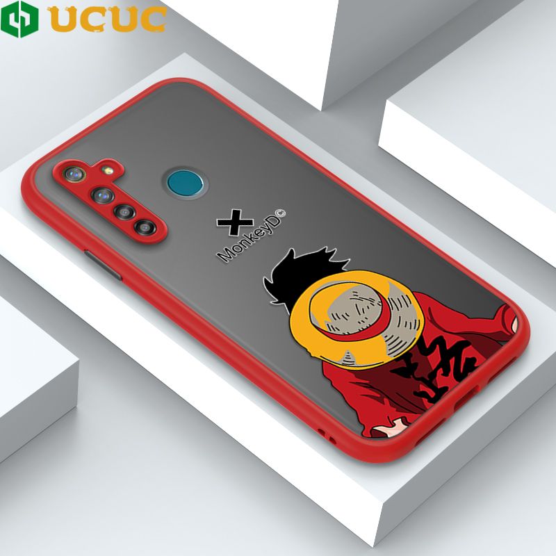 UCUC for Realme 5 Pro Back Cover Back Shadow Luffy Frosted Transparent Hard Phone Case Thin Shockproof Full Cover Camera Protect Case