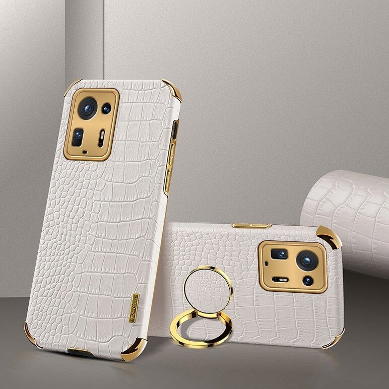 For Xiaomi Mix 4 Crocodile Pattern 360 Degree Rotating Ring Protective Cover Compatible with Magnetic Car