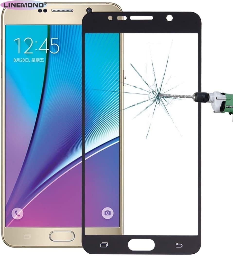 Tempered Film for Galaxy Note 5 / N920 0.26mm 9H Surface Hardness Explosion-Proof Silk-Screen Tempered Glass Full Screen Film Phone Accessories (Color : Black)