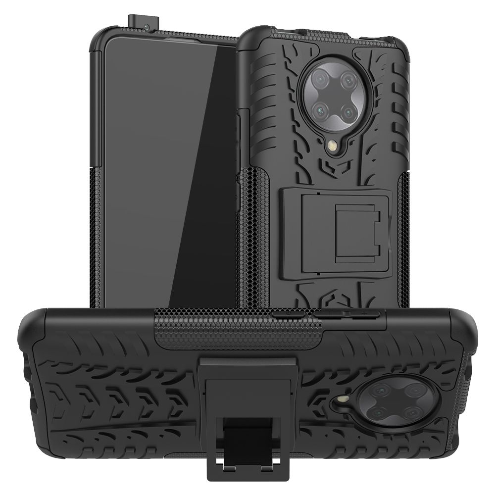 Heavy Duty Armor Tough Hybrid Shockproof Dual Layer Kickstand Protective Case Cover For Xiaomi Poco F2 Pro