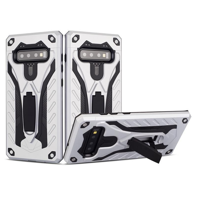 Armor Case For Samsung Galaxy S10 Plus Shockproof Anti-Fall Silicon Case Kickstand TPU Cover Shell