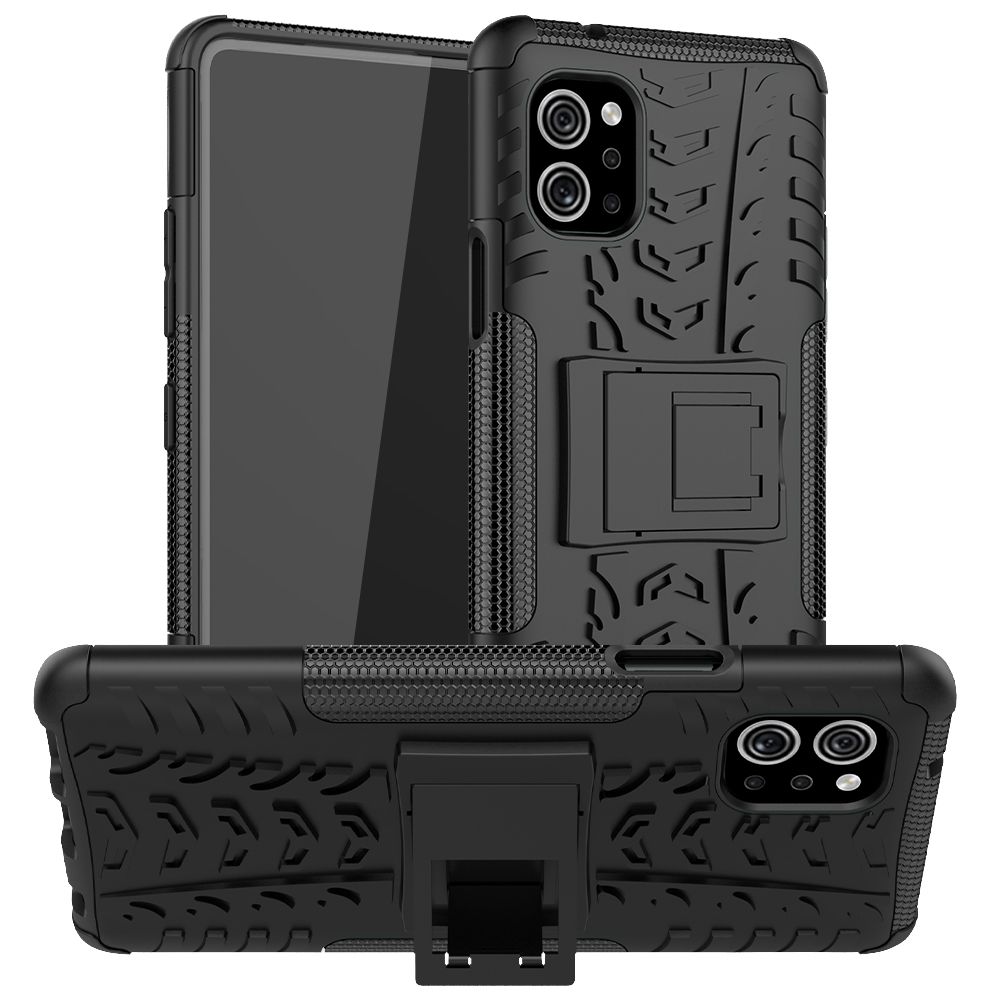 For LG Q92 5G Dual Layer Heavy Duty Armor Tough Hybrid Shockproof Stand Protective Case Cover